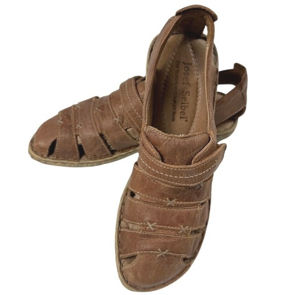 Josef Seibel Shoes - Josef Seibel Brown Leather Fisherman Sandals EU 40 Hook Loop Comfort Shoes